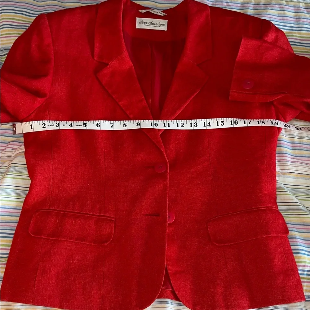 Elegant Red Women's Linen‎ Blazer 10 EUC